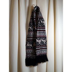 Isotoner 40% Wool Fair Isle Print Winter Scarf 55 in Long‎ (3d3)